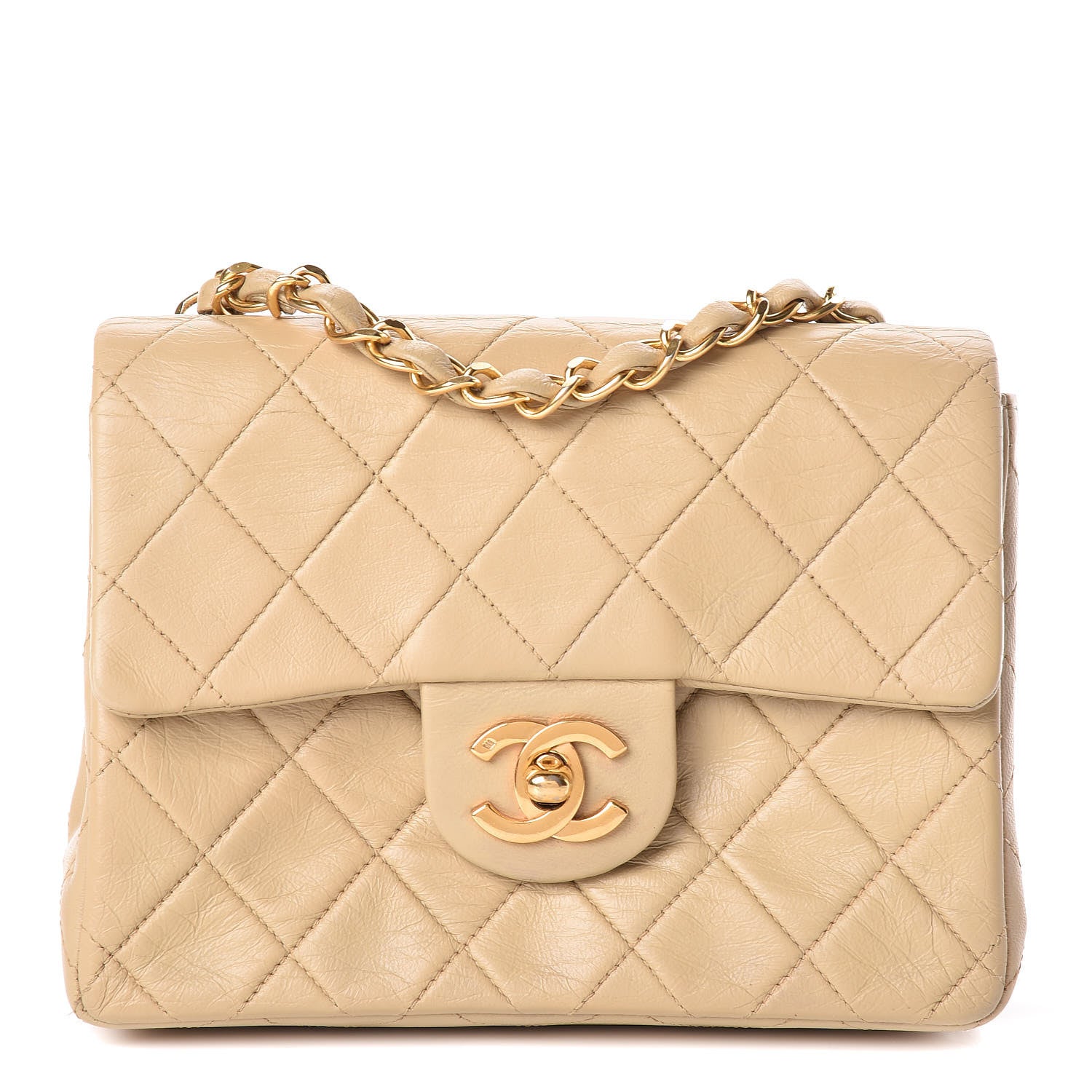 Chanel Lambskin Quilted Mini Square Flap Beige 1 of 11