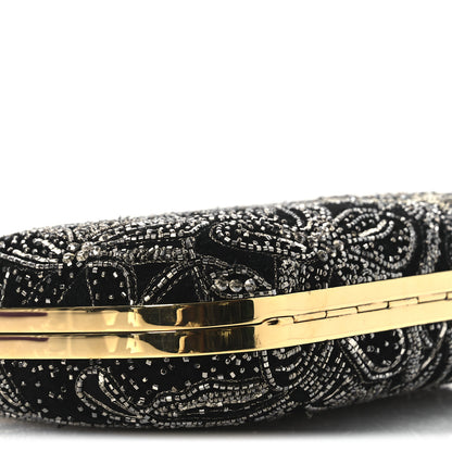 Alexander McQueen Suede Embroidered Knuckle Box Clutch Black 9 of 12