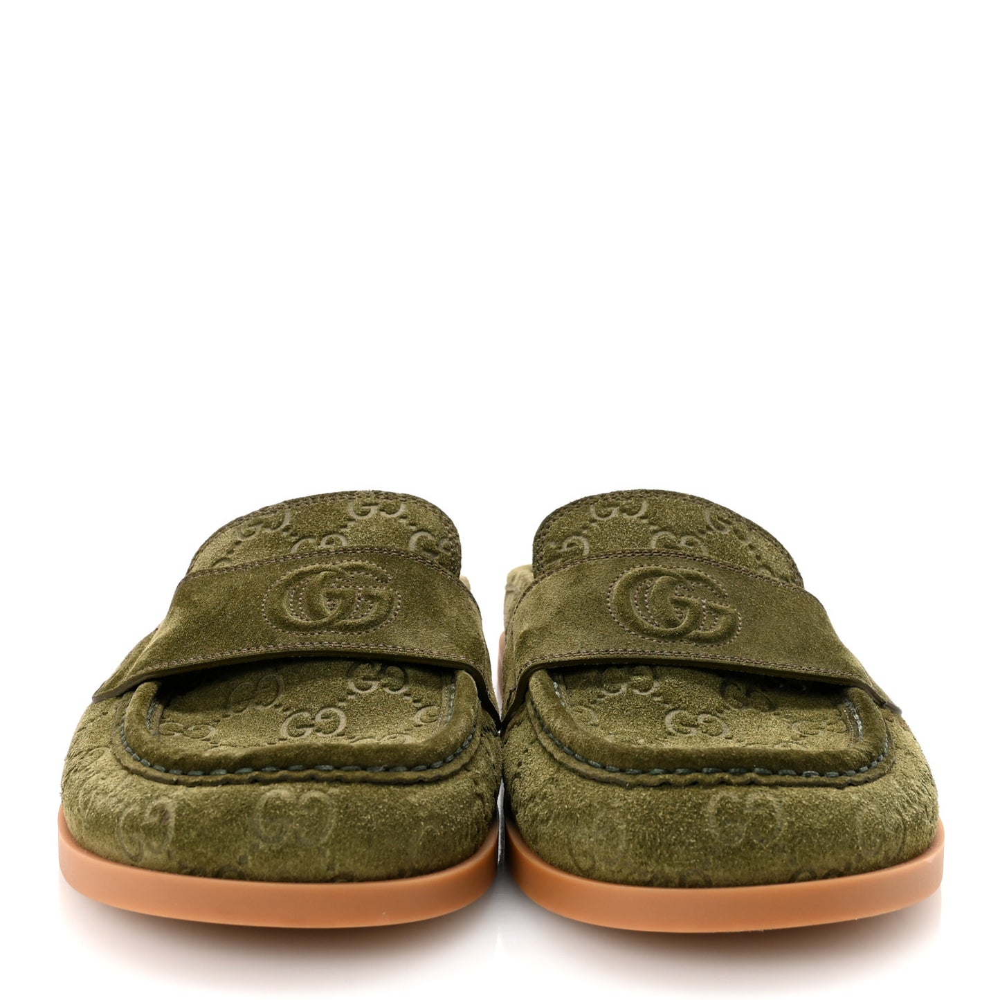 Suede GG Debossed Celia Mules 39 Green