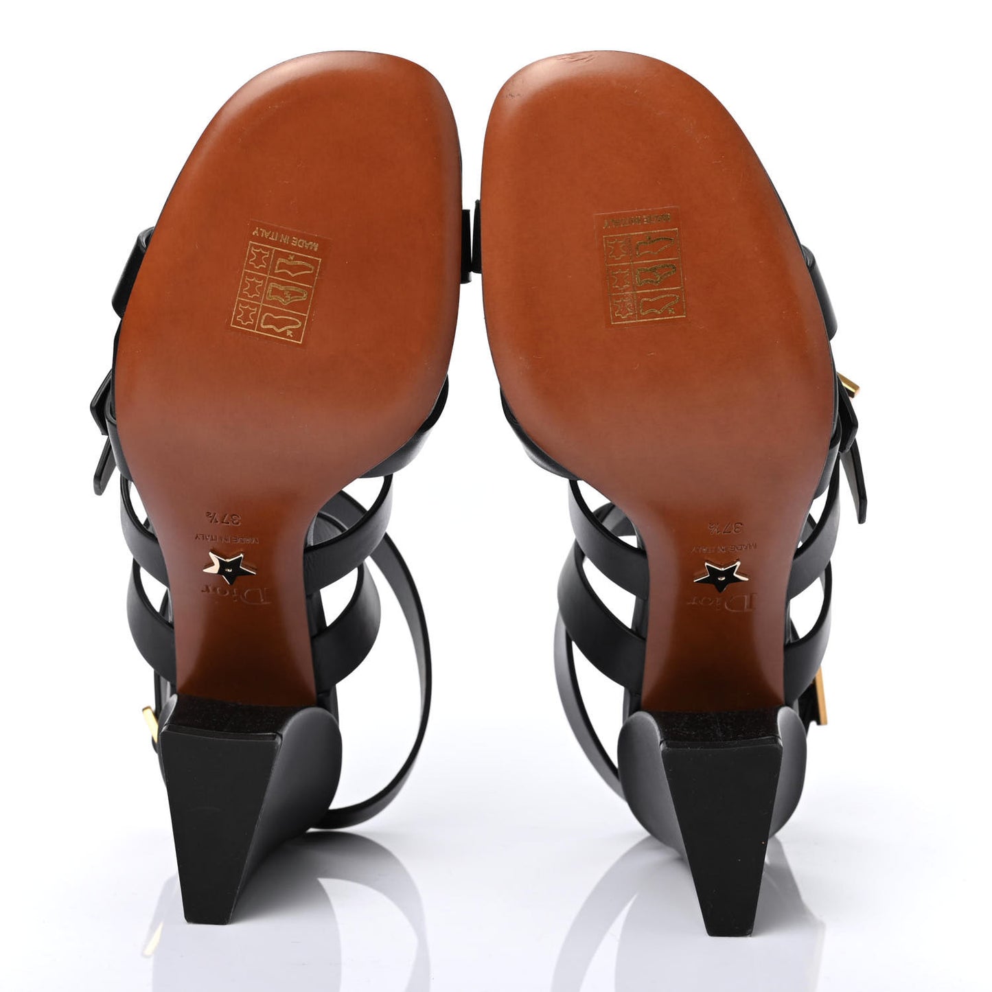 Calfskin Double D 70mm Sandals 37.5 Black
