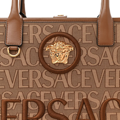 Versace Jacquard Canvas Large Allover Medusa Tote Beige 7 of 16