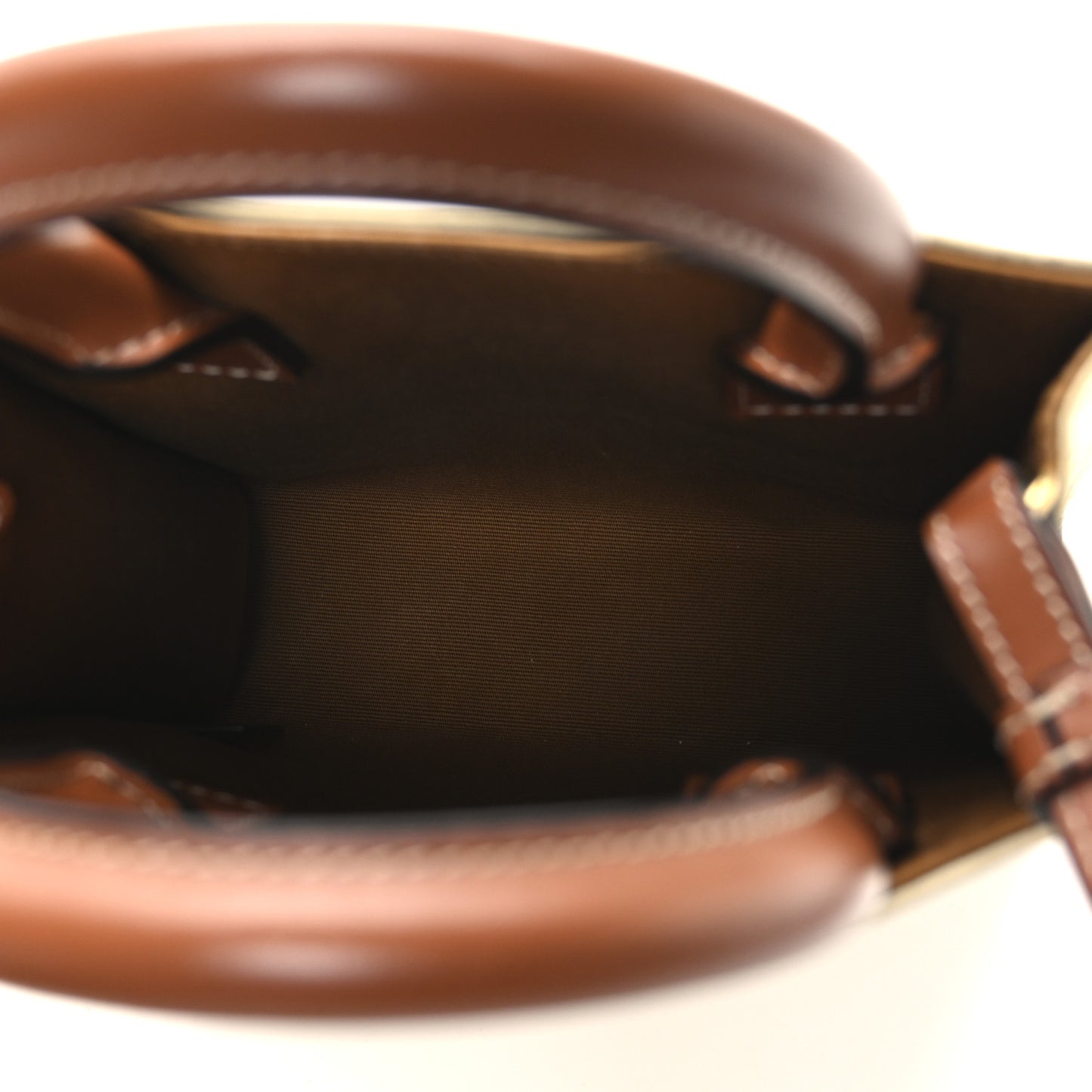 Triomphe Canvas Calfskin Mini Vertical Cabas White