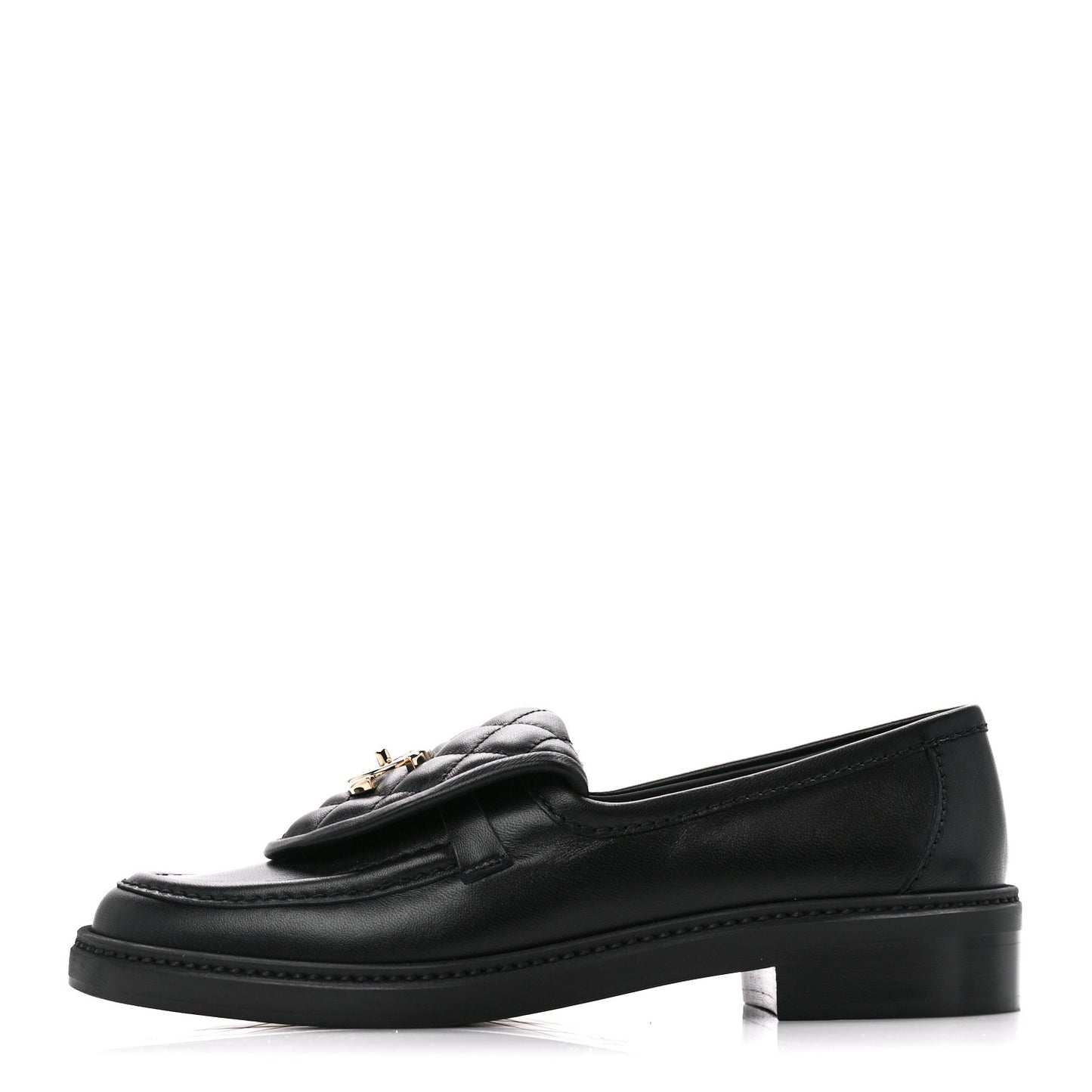 Lambskin Quilted CC Turnlock Loafers 37.5 Black
