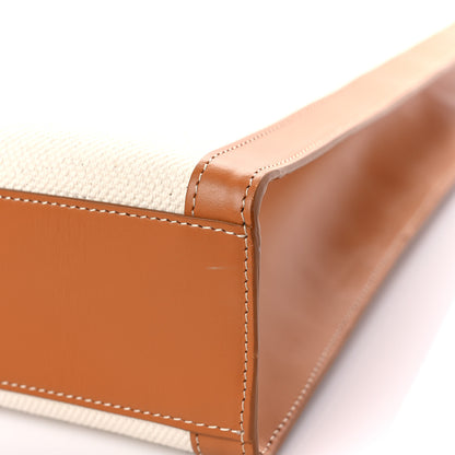 Celine Canvas Calfskin Vertical Cabas Natural Tan 10 of 11