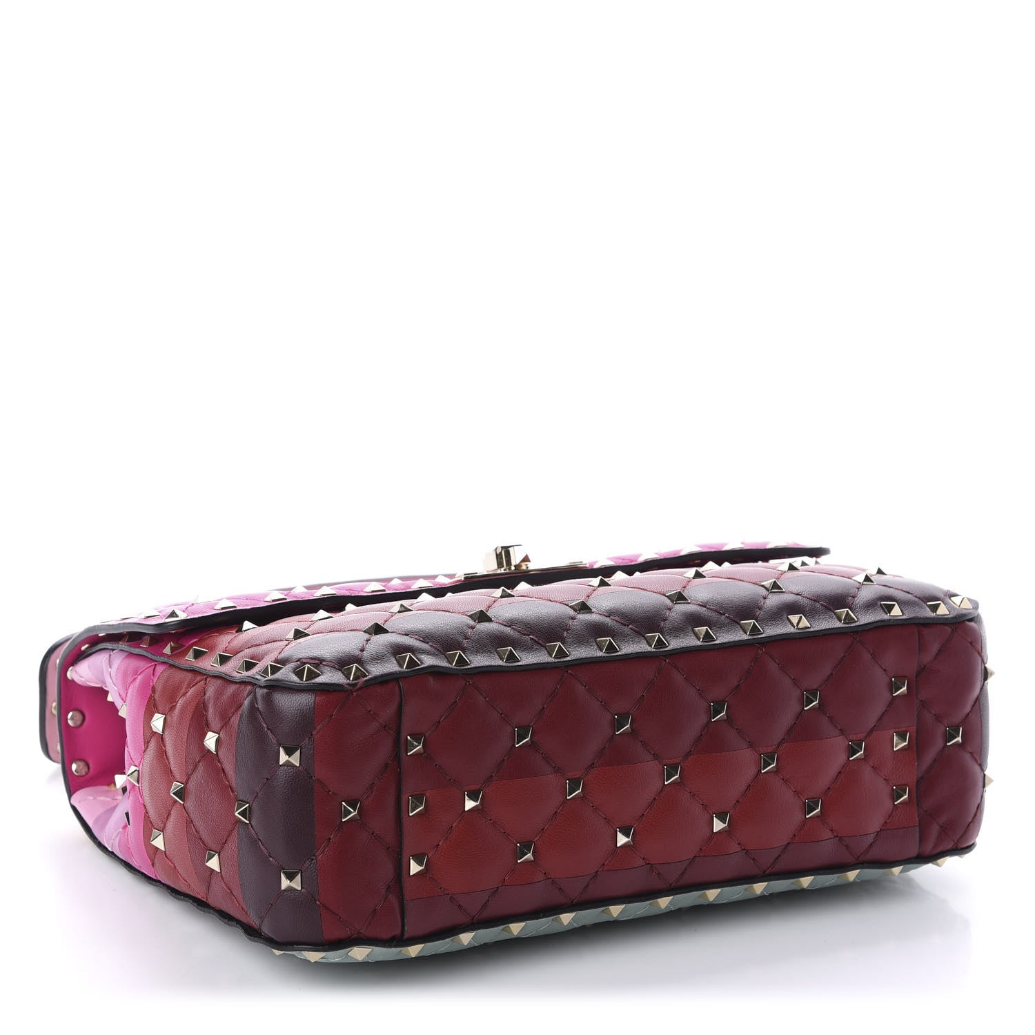 Valentino Garavani Lambskin Stripe Intarsia Medium Rockstud Spike Shoulder Bag Multicolor 4 of 11