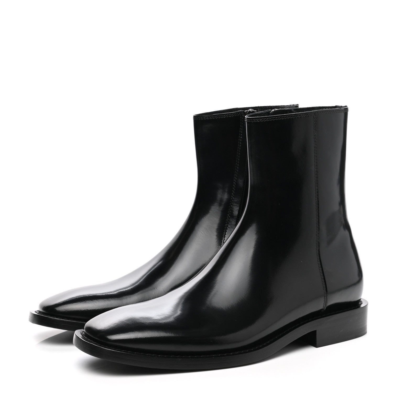 Balenciaga Polished Calfskin Rim Boots 39 Black 3 of 9