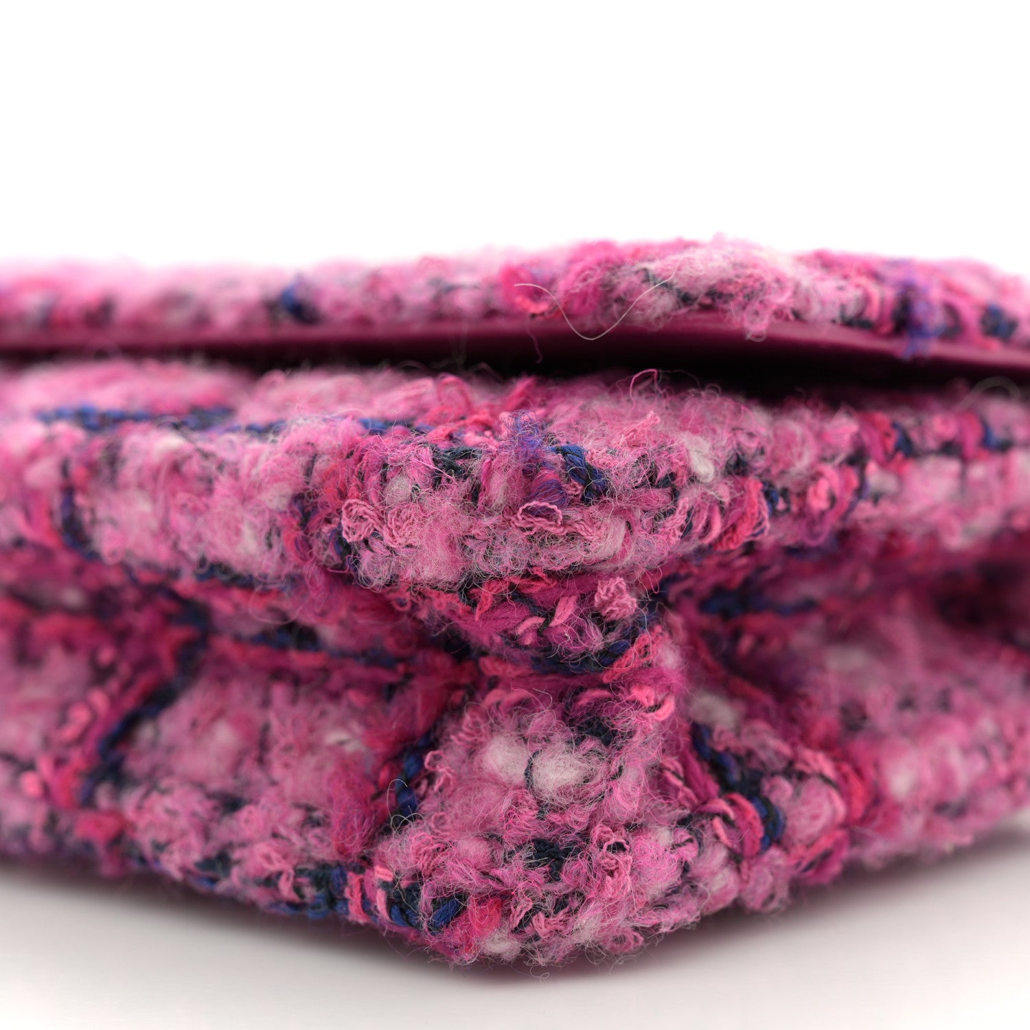 Chanel Tweed Quilted Wallet On Chain WOC Fuchsia Purple 9 of 10