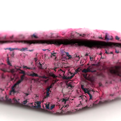 Chanel Tweed Quilted Wallet On Chain WOC Fuchsia Purple 9 of 10