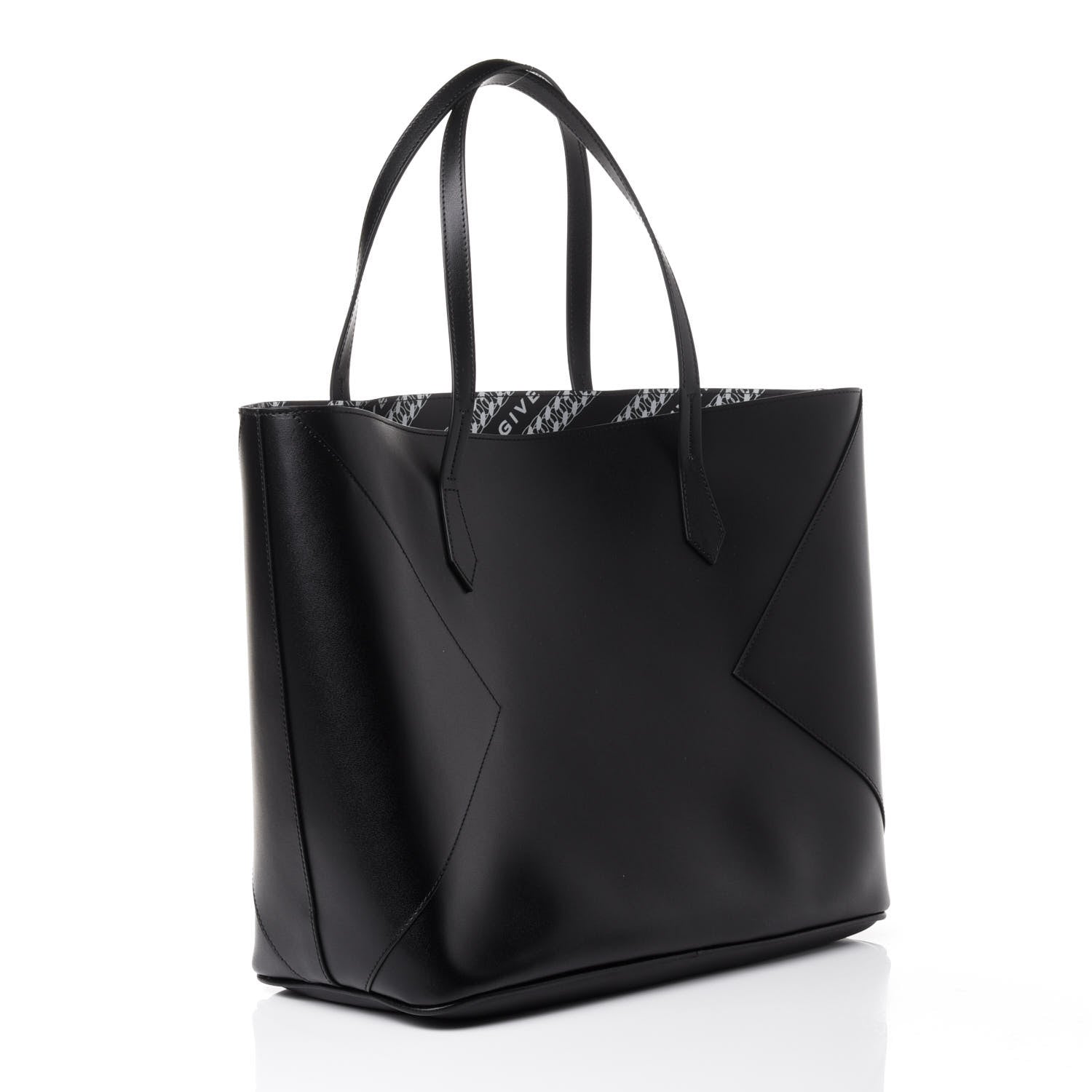 Givenchy Smooth Calfskin Wing Shopper Tote Black White 2 of 4