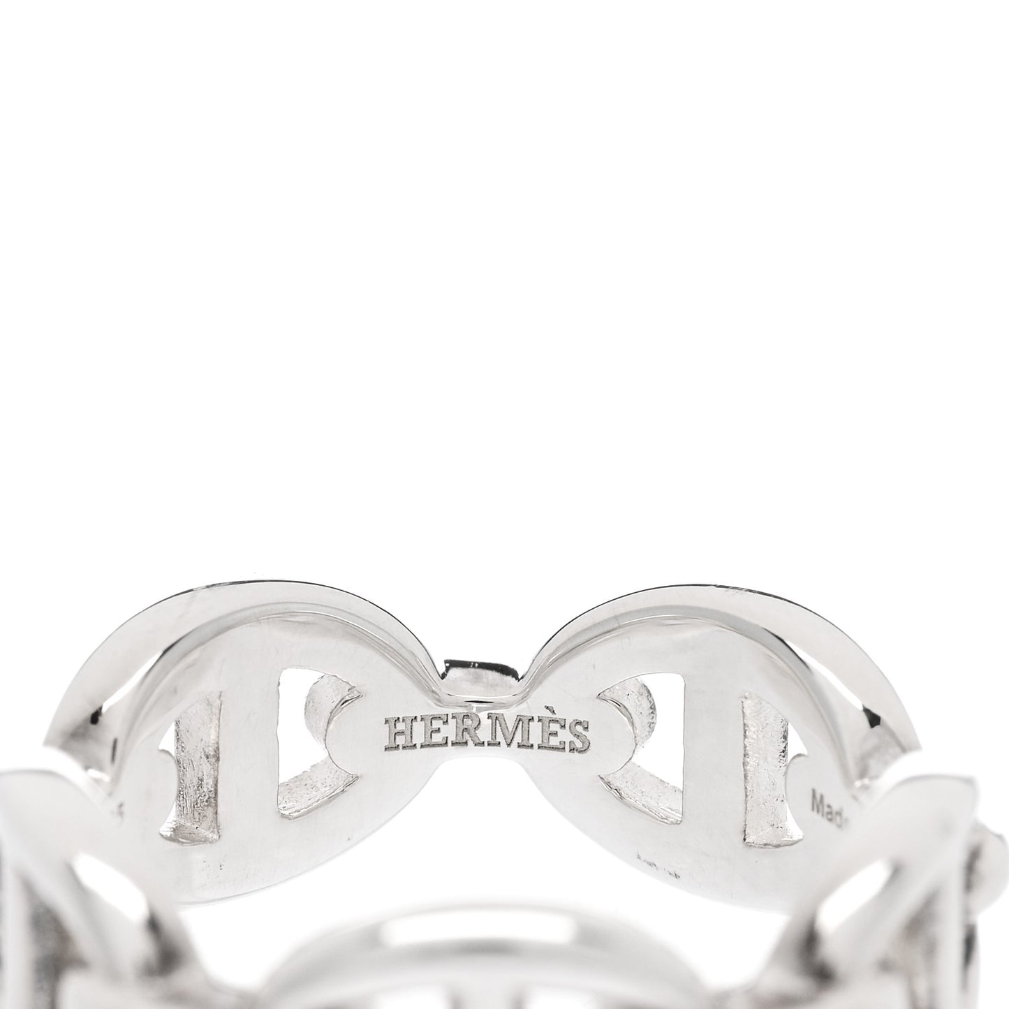 Sterling Silver PM Chaine d'Ancre Enchainee Band Ring 53 6.5