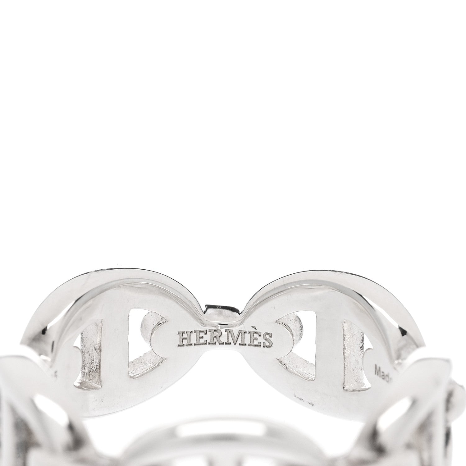 Hermes Sterling Silver PM Chaine d'Ancre Enchainee Band Ring 53 6.5 4 of 9