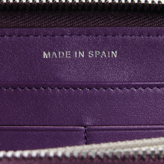 Patent Quilted Brilliant Zip Around Wallet Purple
