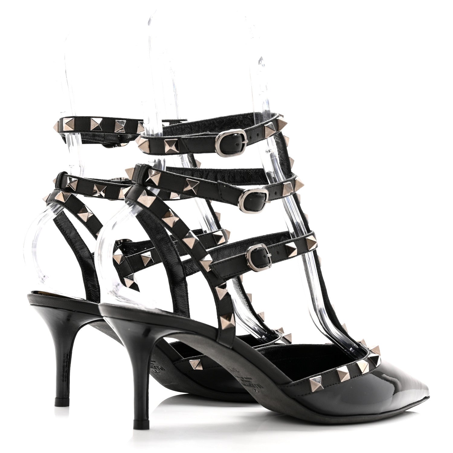 Valentino Garavani Patent Rockstud Ankle Strap 65mm Pumps 37.5 Black 4 of 10