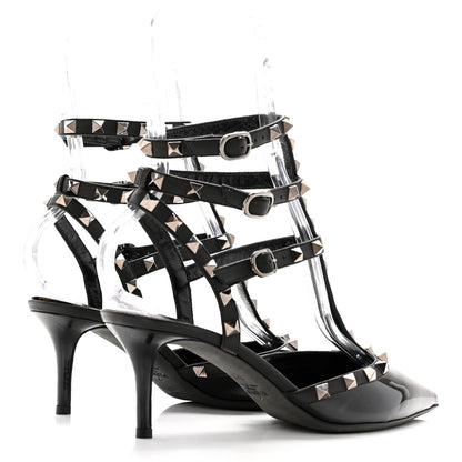 Valentino Garavani Patent Rockstud Ankle Strap 65mm Pumps 37.5 Black 4 of 10
