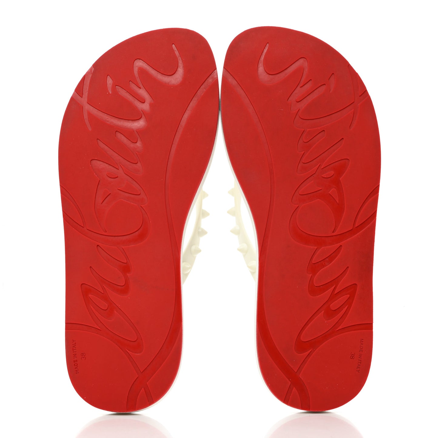 Rubber Spike Loubi Donna Flip Flop 38 White