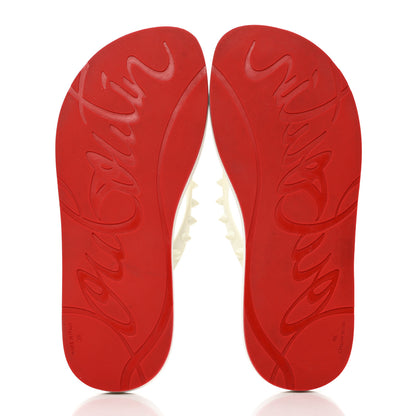 Christian Louboutin Rubber Spike Loubi Donna Flip Flop 38 White 5 of 7