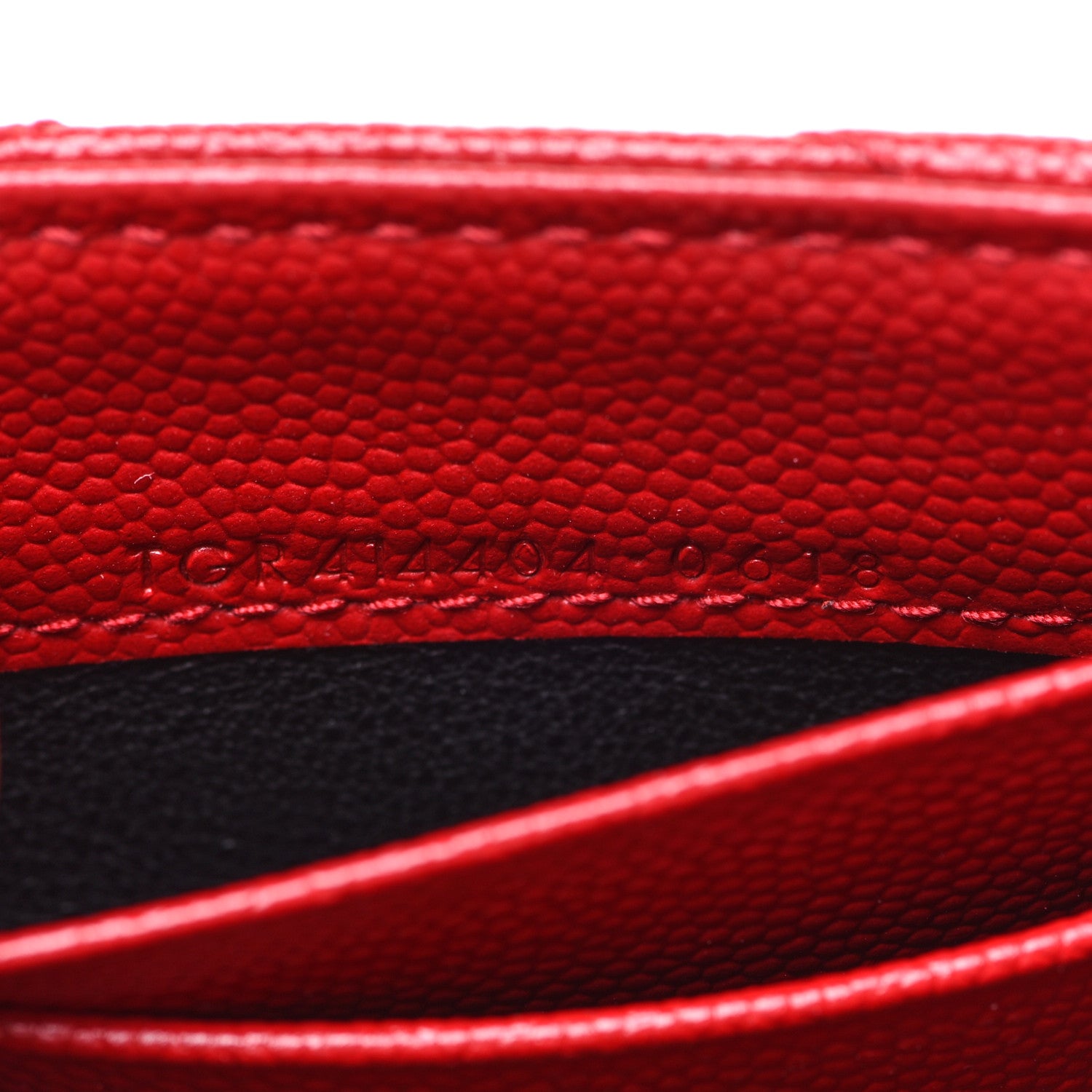 Saint Laurent Grain De Poudre Matelasse Chevron Small Monogram Envelope Wallet Rouge Eros 6 of 6