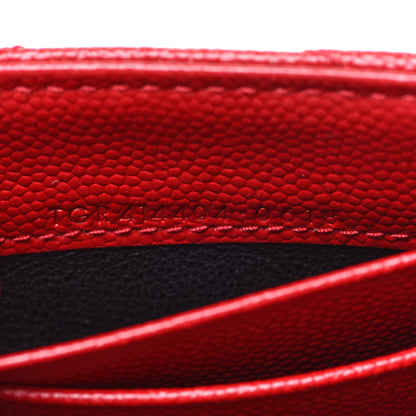 Saint Laurent Grain De Poudre Matelasse Chevron Small Monogram Envelope Wallet Rouge Eros 6 of 6