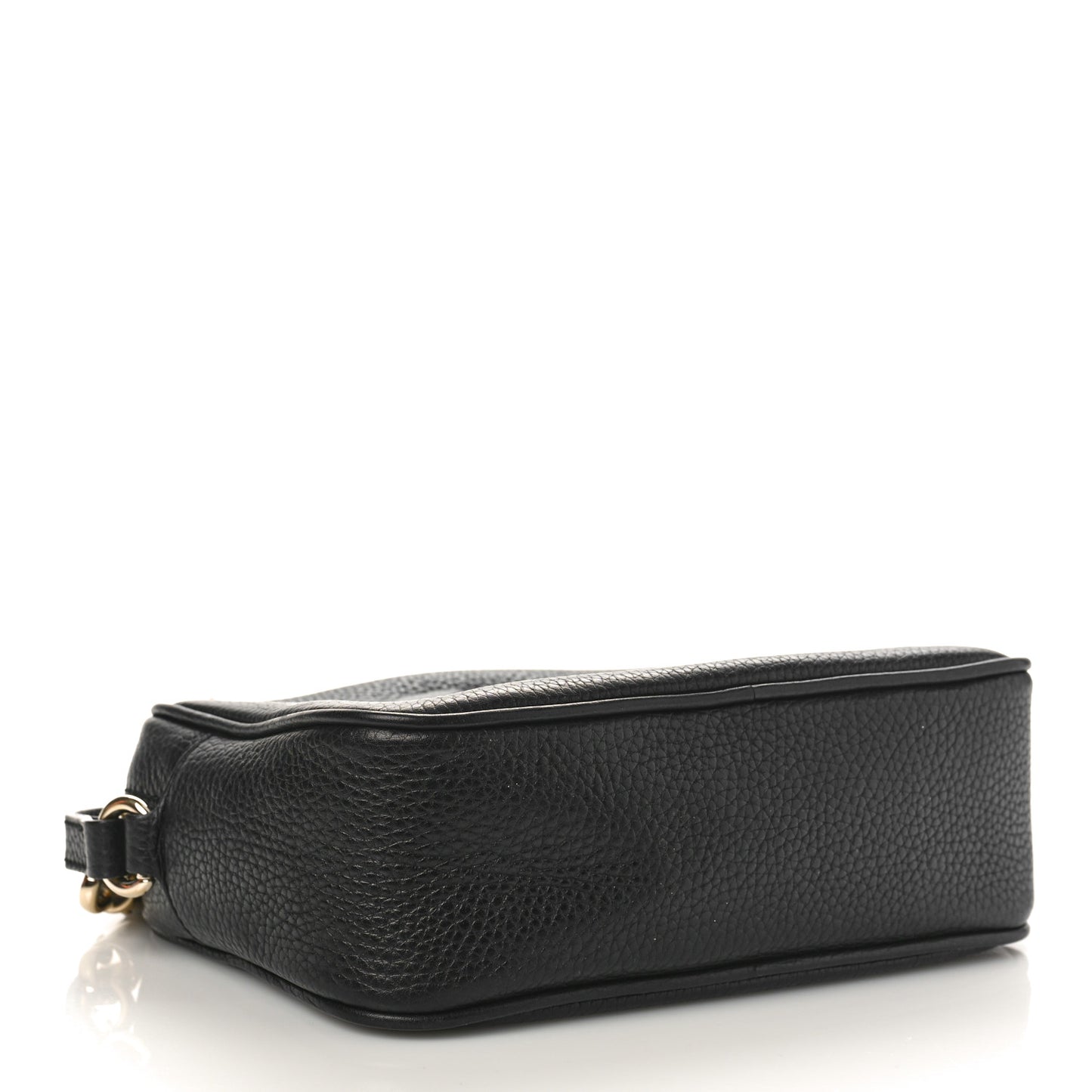 Pebbled Calfskin Small Soho Disco Bag Black
