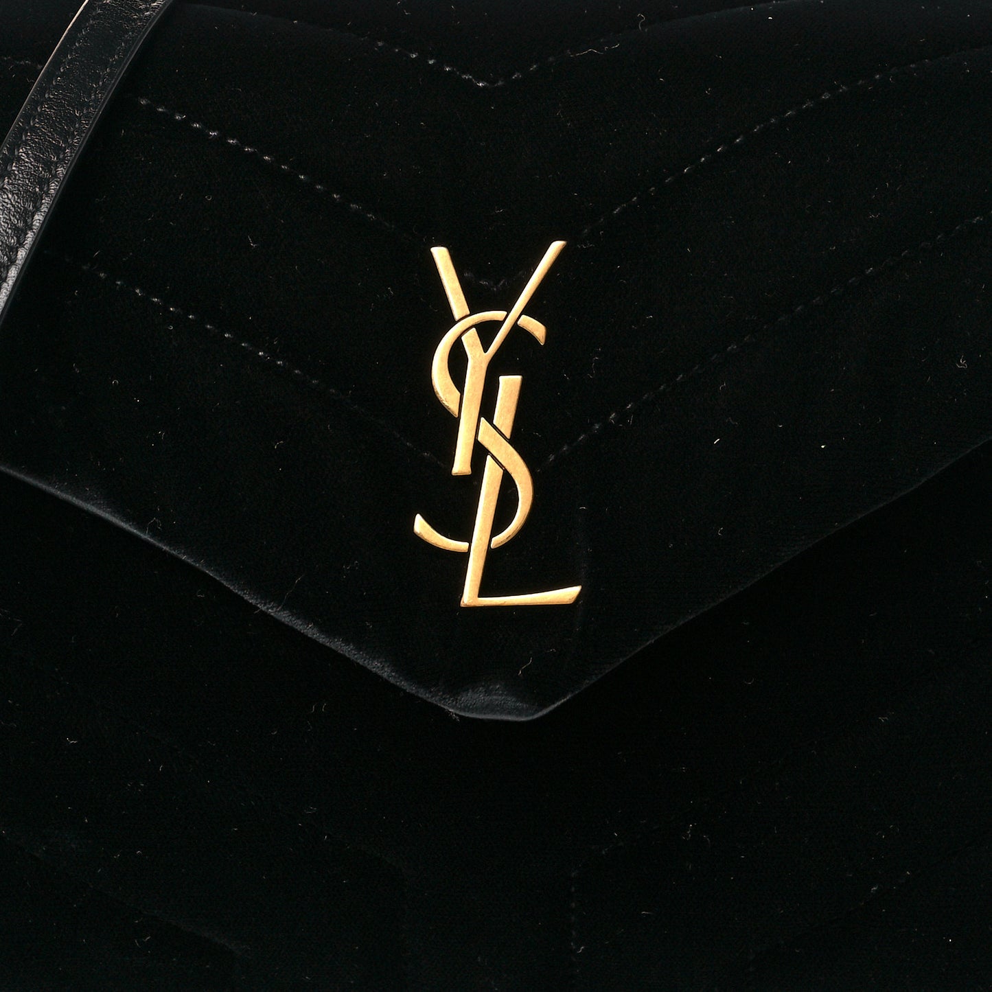 Velvet Y Quilted Monogram Toy Loulou Chain Satchel French Black