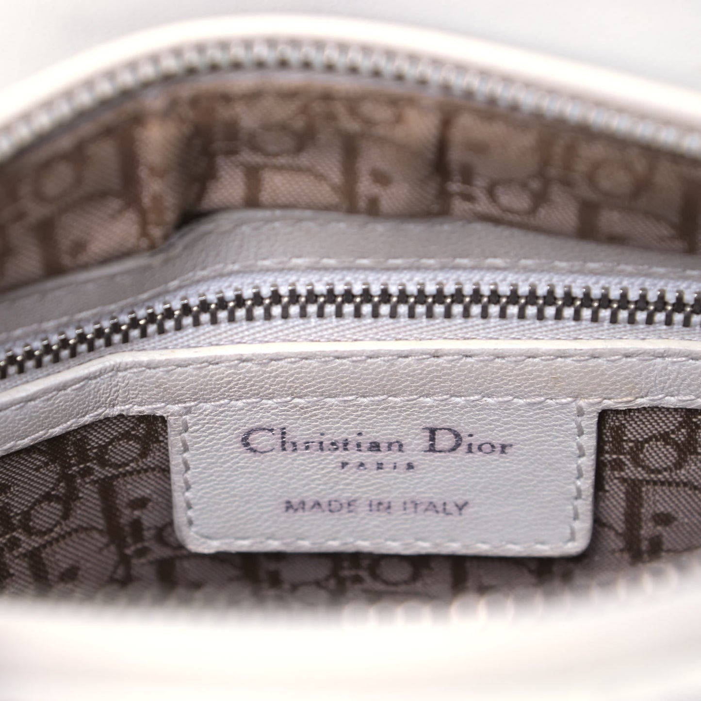 Lambskin Cannage Medium Lady Dior White