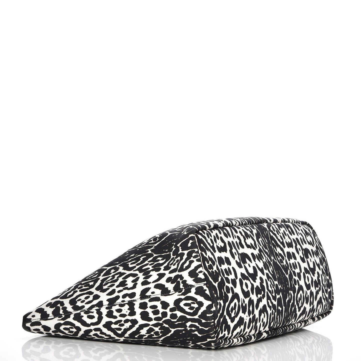 Canvas Jaguar Print Large Antigona Tote Black White