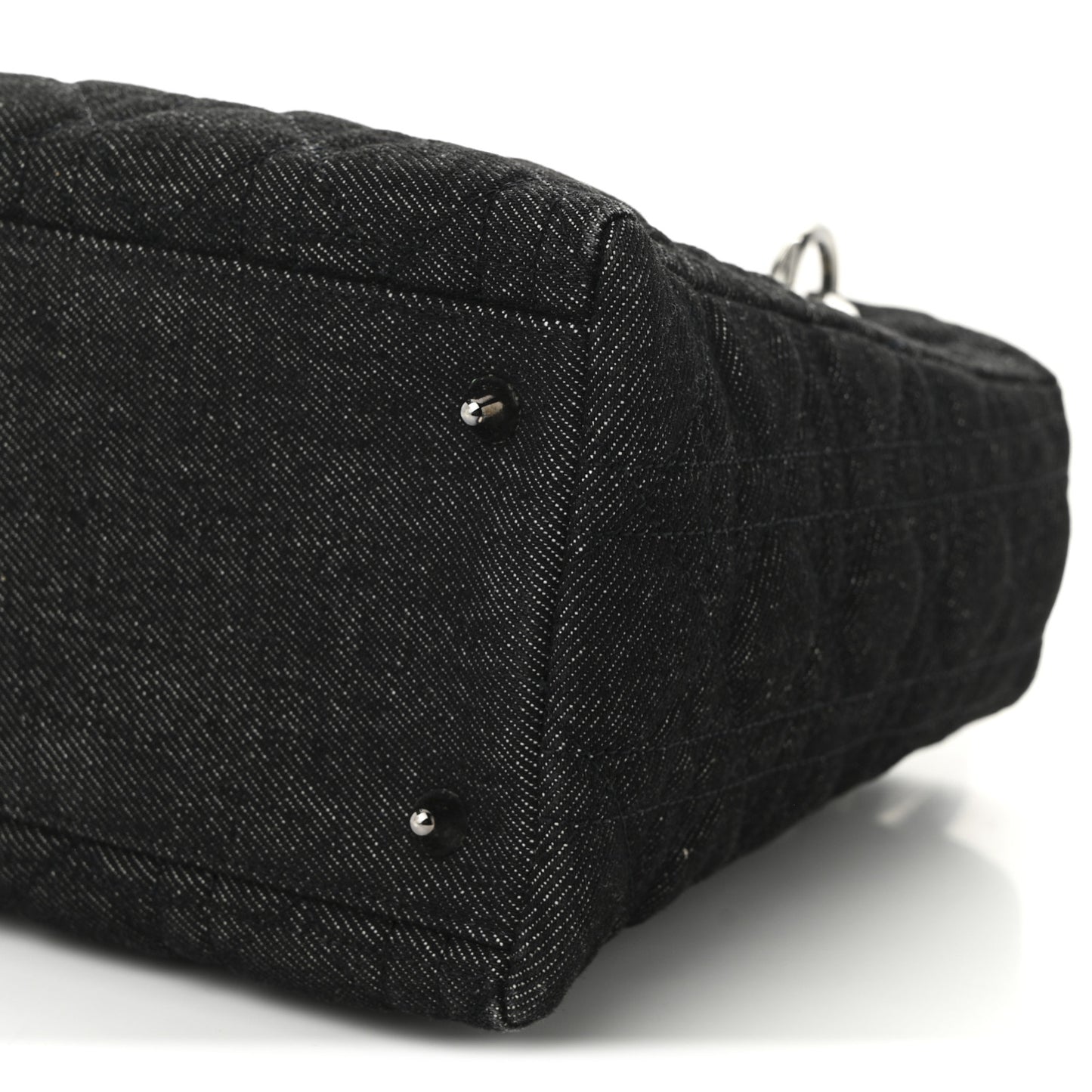 Denim Cannage Medium Lady Dior Black
