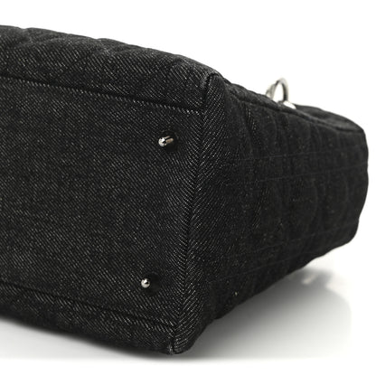 Christian Dior Denim Cannage Medium Lady Dior Black 10 of 10