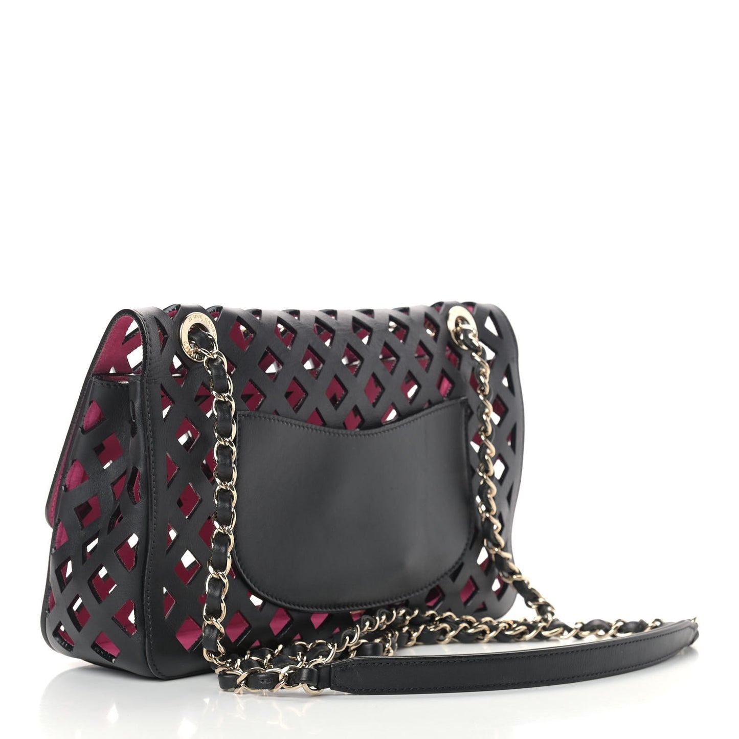 Lambskin Sea Through Flap Black Multicolor