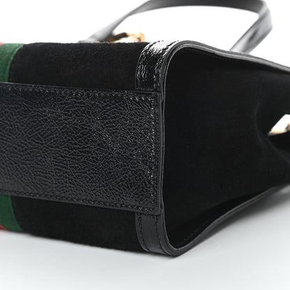 Gucci Suede Patent GG Web Small Ophidia Tote Bag Black 10 of 12