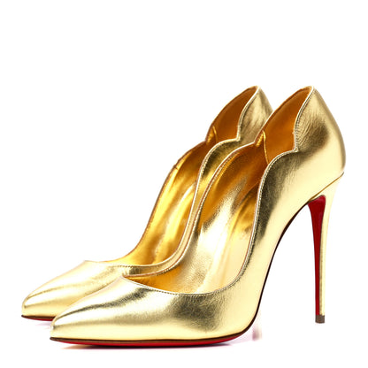 Christian Louboutin Metallic Calfskin Hot Chick 100 Pumps 38 Gold 3 of 8