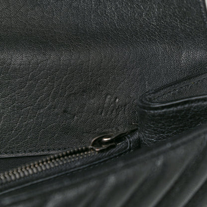 Saint Laurent Sheepskin Matelasse Chevron Monogram Large College Satchel Black 8 of 10