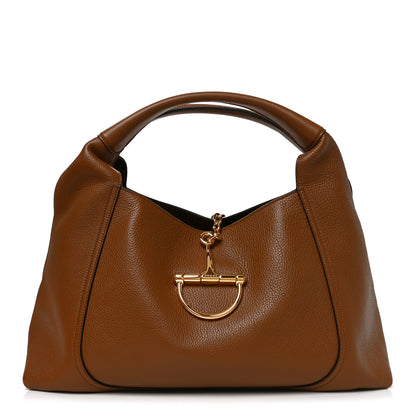 Gucci Grained Calfskin Softbit Maxi Shoulder Bag Brown 1 of 12