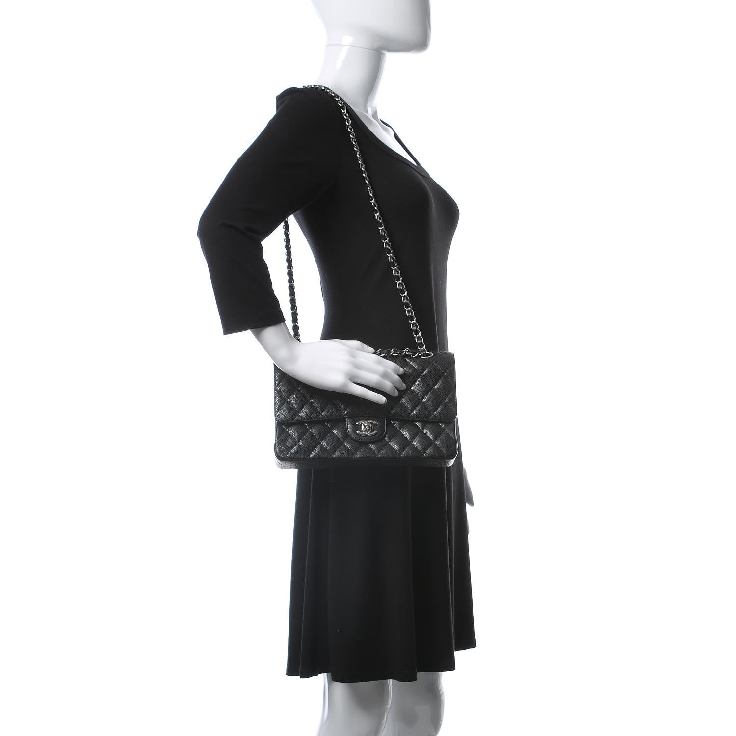 Chanel Caviar Quilted Medium Double Flap Black 3 of 13