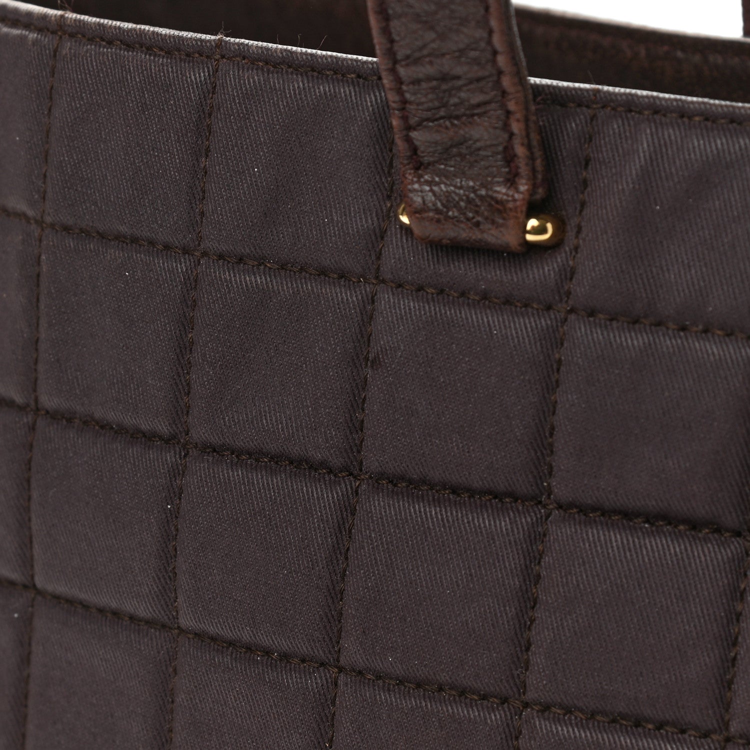 Chanel Canvas Calfskin Chocolate Bar Quilted CC Shoulder Bag Dark Brown 13 of 15