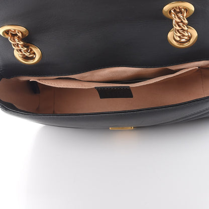 Gucci Calfskin Matelasse Mini GG Marmont Shoulder Bag Black 6 of 8