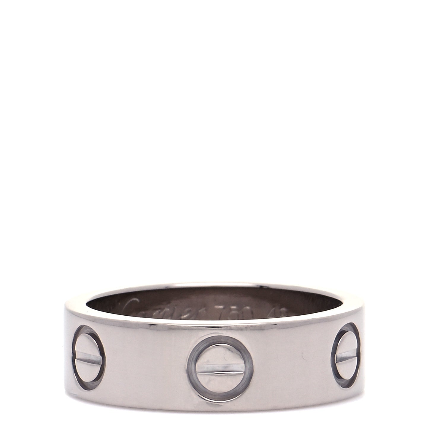 Cartier 18K White Gold 5.5mm LOVE Ring 48 4.5 1 of 5