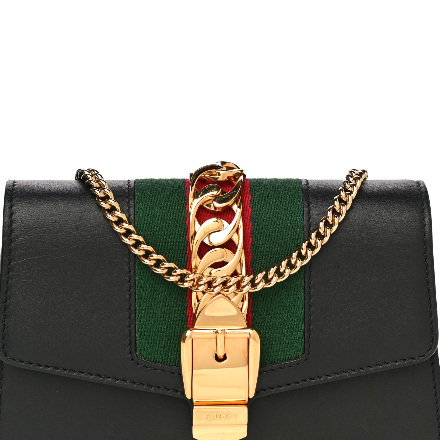 Calfskin Super Mini Sylvie Chain Shoulder Bag Black