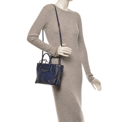 Balenciaga Calfskin Papier Mini A4 Zip Around Tote Bleu Mineral 2 of 7