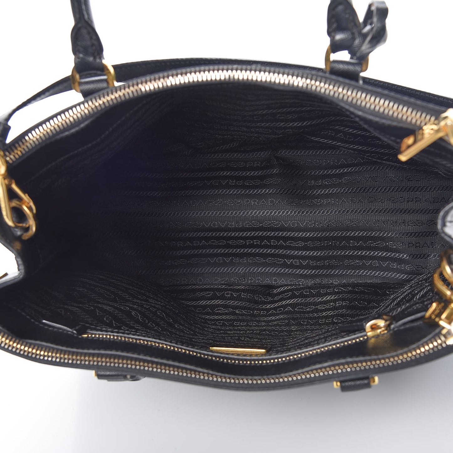 Saffiano Small Galleria Double Zip Tote Black