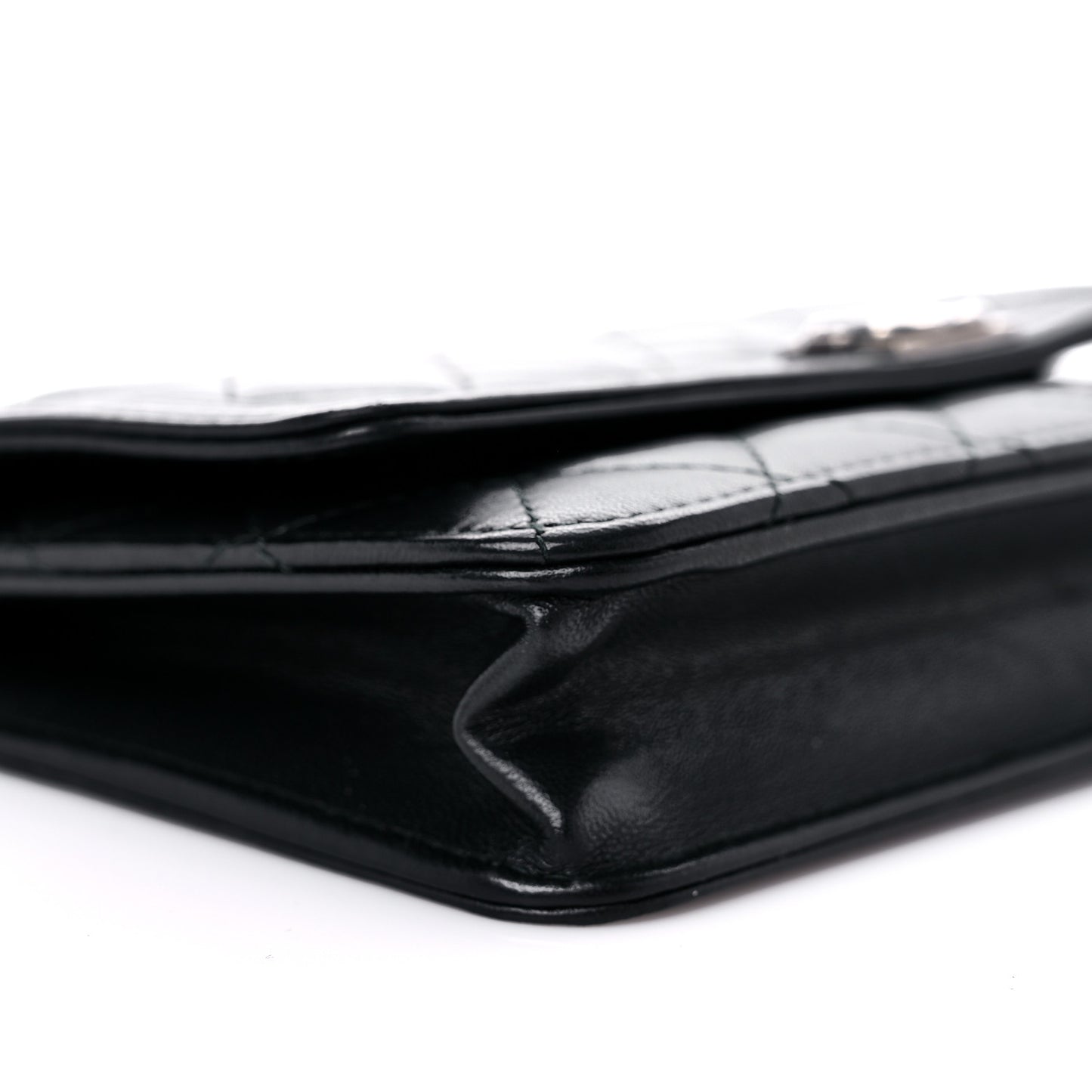 Lambskin Quilted Boy Wallet On Chain WOC Black