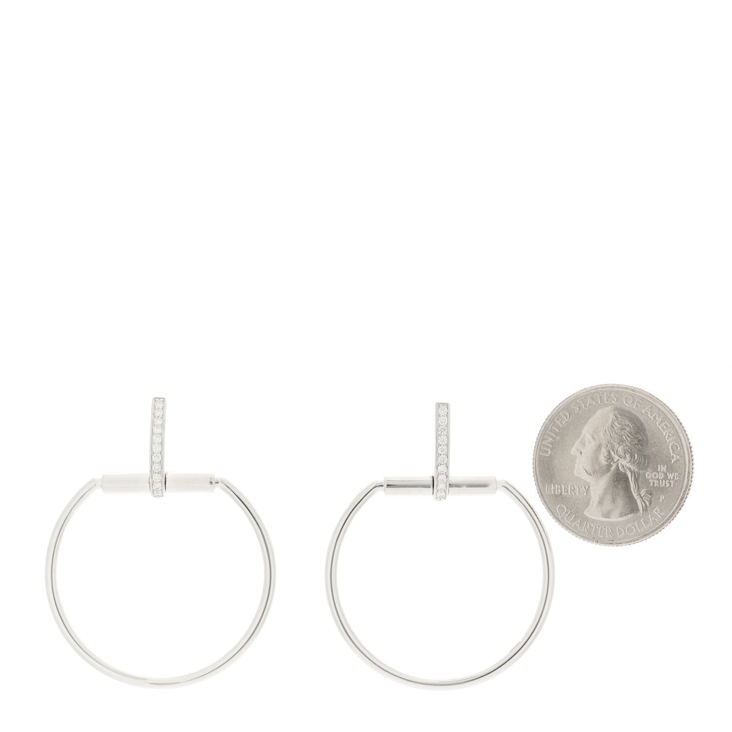 Roberto Coin 18K White Gold Diamond Classica Parisienne Round Drop Earrings 2 of 5