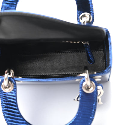 Christian Dior Metallic Lizard Mini Lady Dior Blue 5 of 10