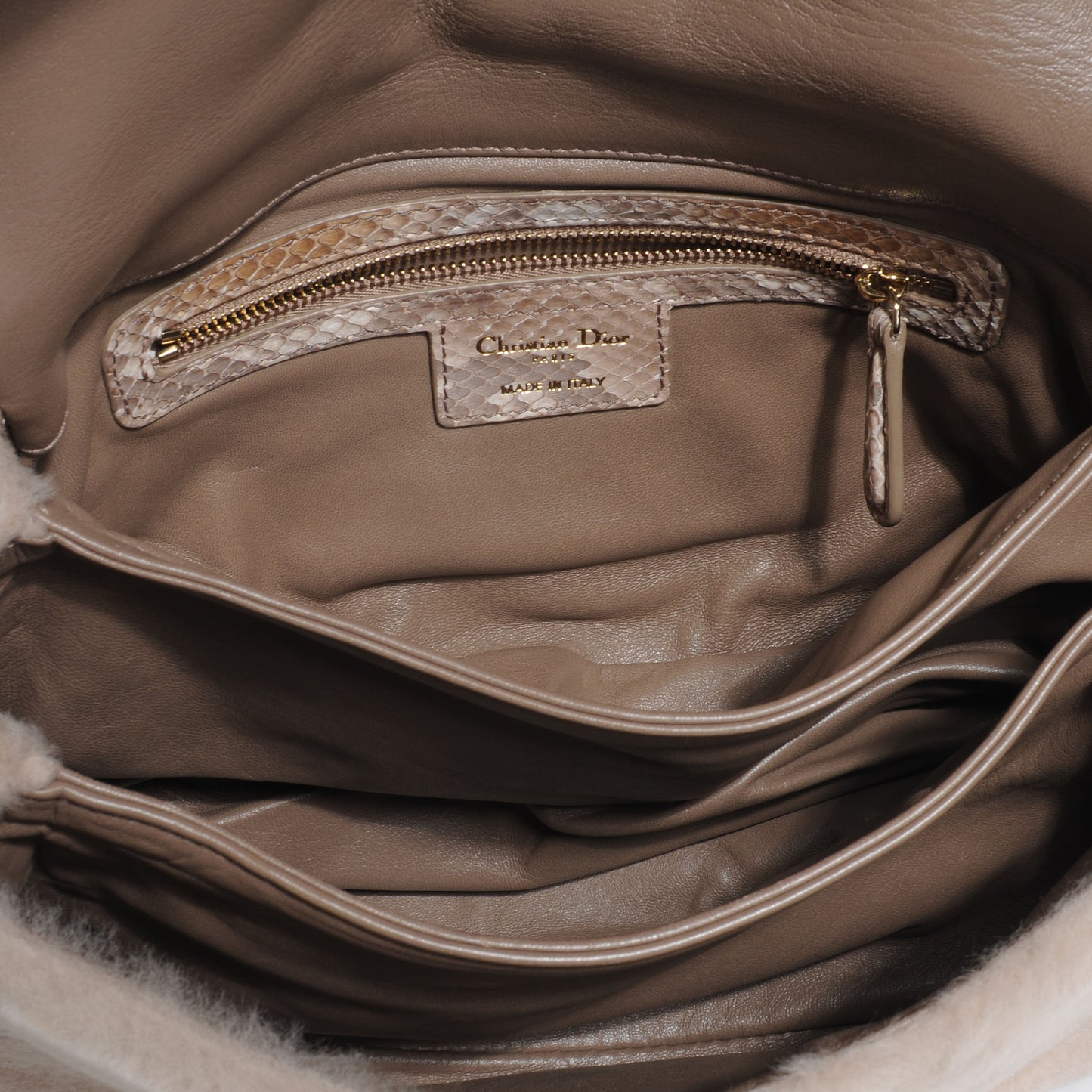 Fur and Python New Lock Shoulder Bag