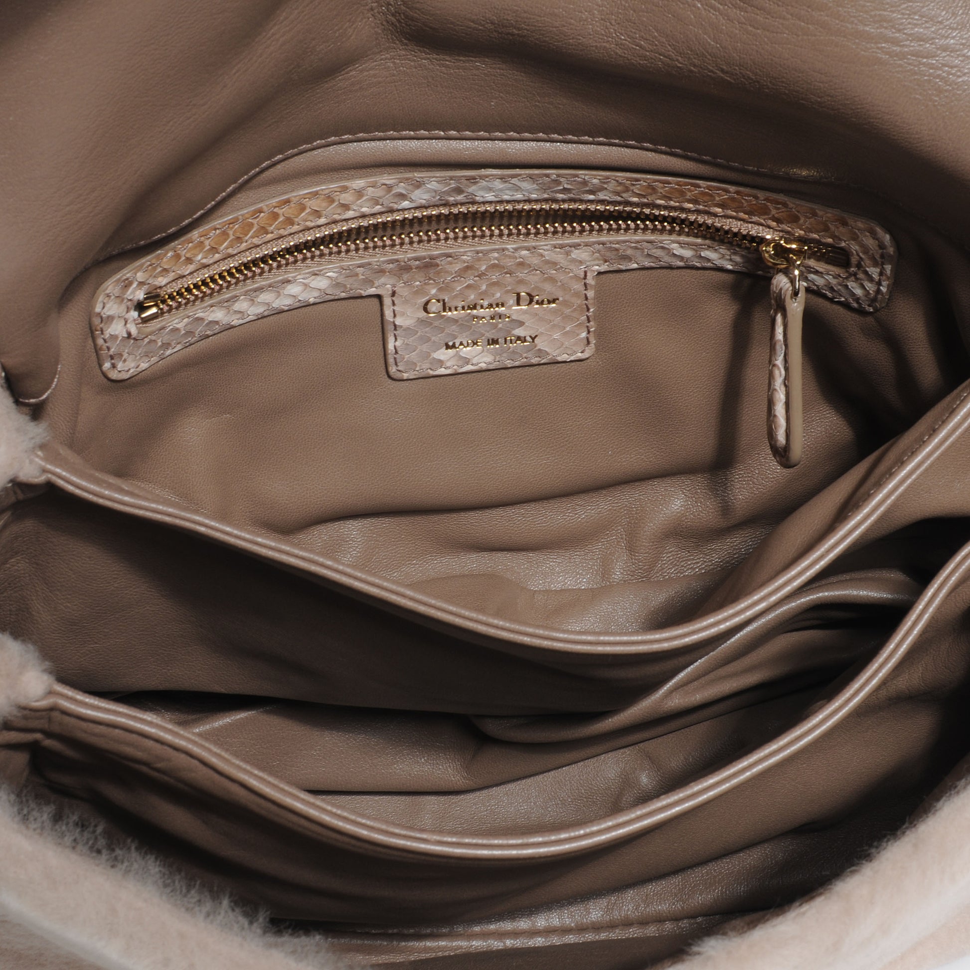 Christian Dior Fur and Python New Lock Shoulder Bag 5 of 7