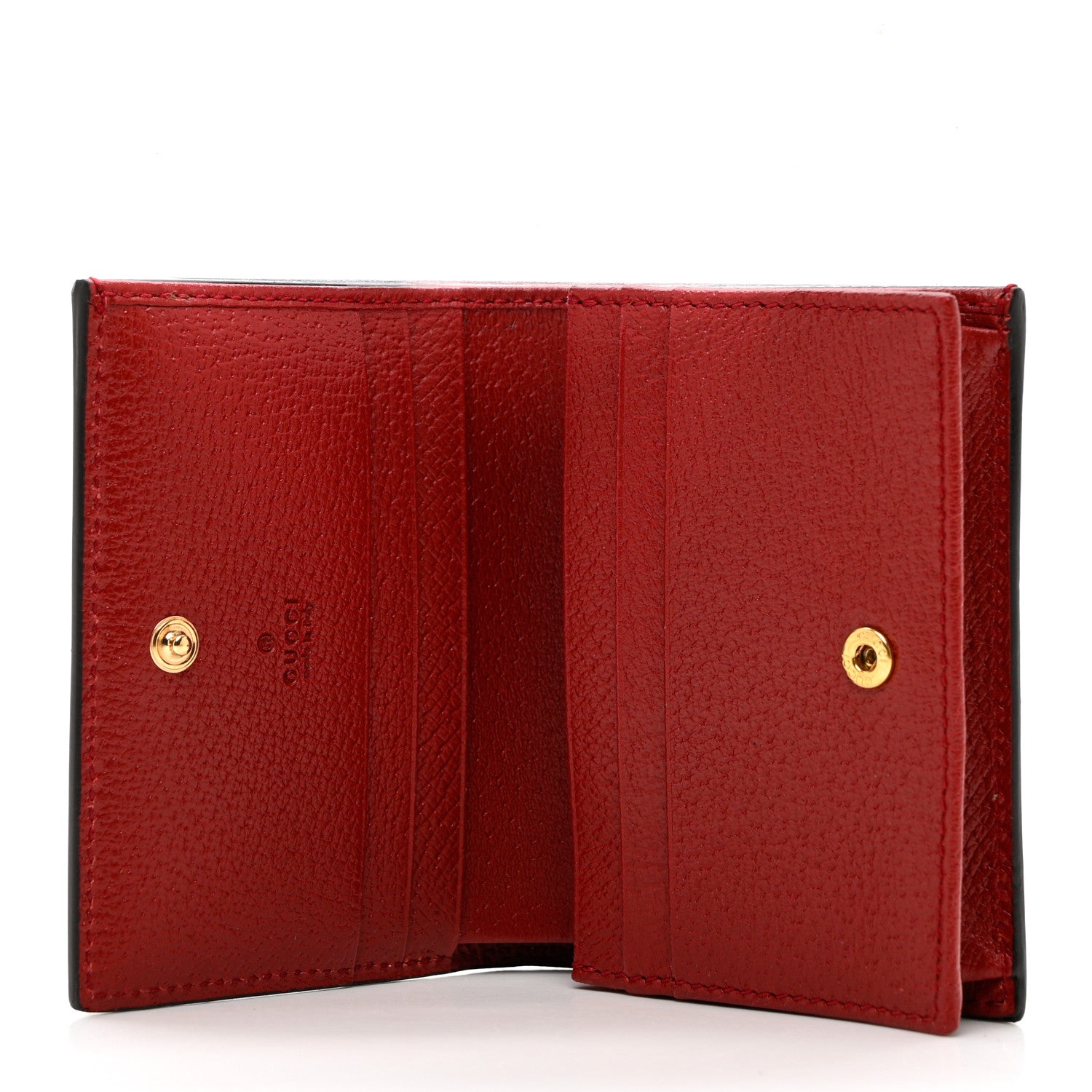 Gucci GG Supreme Monogram Tian Card Case Beige Multicolor Red 5 of 7