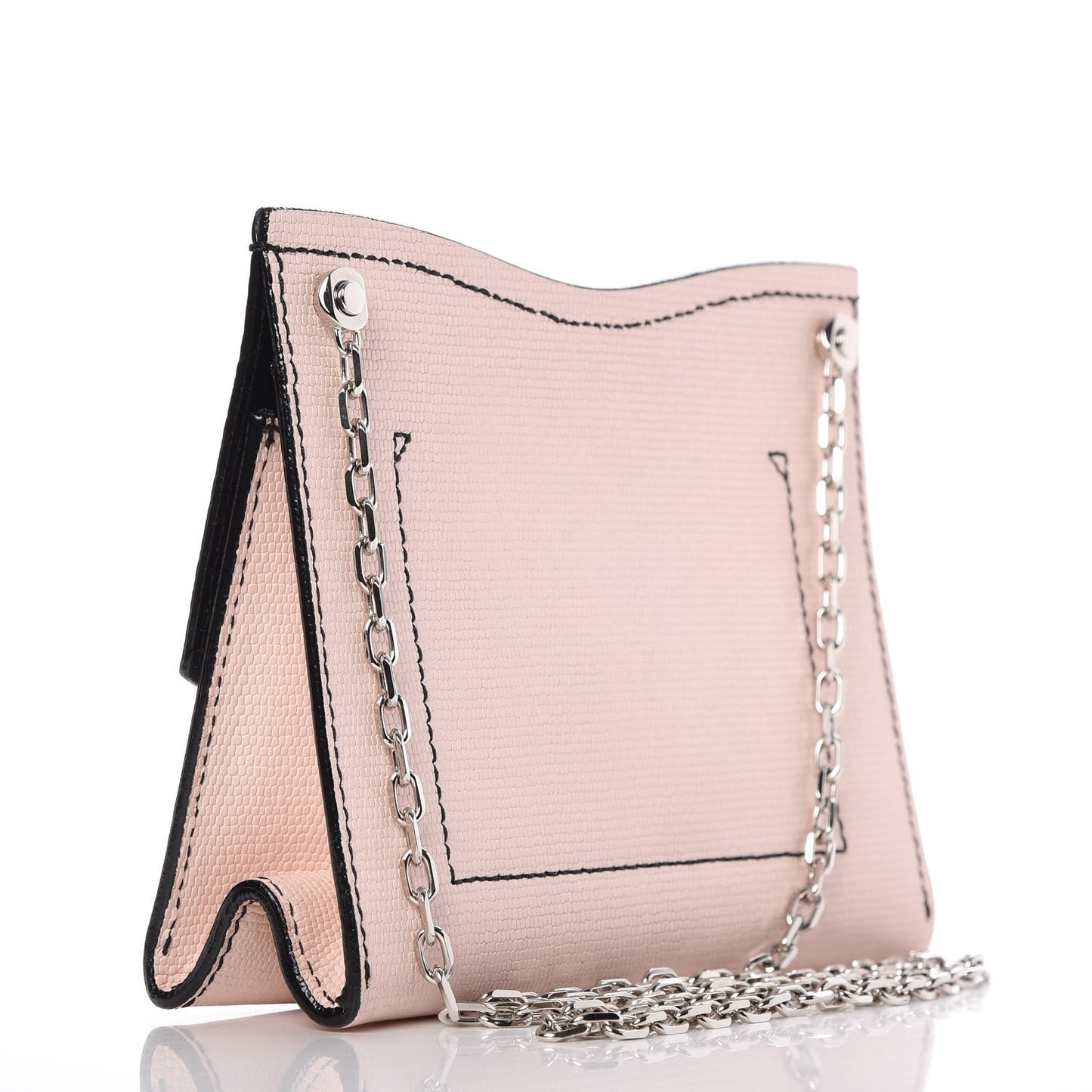 Lizard Calfskin Embossed Curl Crossbody Light Pink