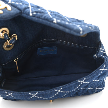 Chanel Denim Quilted Medium Denim Trip Single Flap Blue 5 of 11