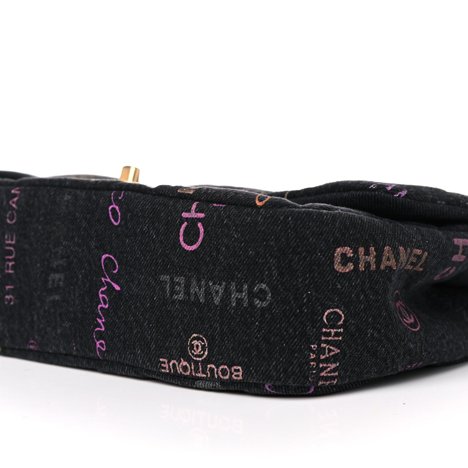 Chanel Denim Quilted Denim Mood Large Flap Black Multicolor 9 of 10