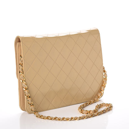 Chanel Lambskin Stitched Small Single Flap Beige 3 of 9